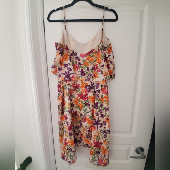 BCBG  floral lined chiffon midi dress - Picture 2 of 2